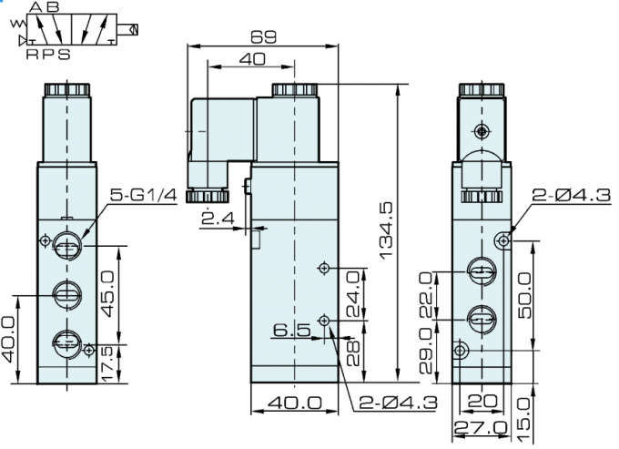 G1/4» тип клапан AirTAC пути 4V310-08 5/2 соленоида